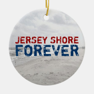 Jersey-Ufer-für immer Weihnachtsverzierung Keramikornament