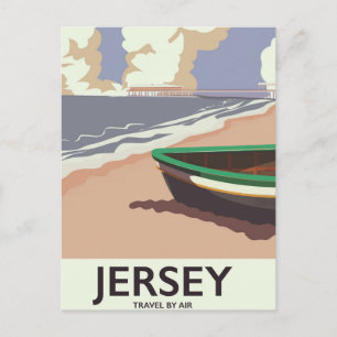 Jersey Vintages Reiseplakat Postkarte