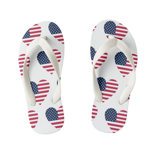 Jerseygirl American Flag Kids Flip Flops (Fußbett)