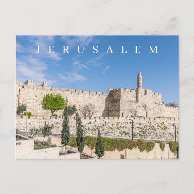 Jerusalem Alte Stadtmauern Aussicht auf Postkarte (Vorderseite)