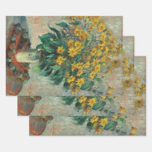 Jerusalem Artichoke Blume von Claude Monet Geschenkpapier Set