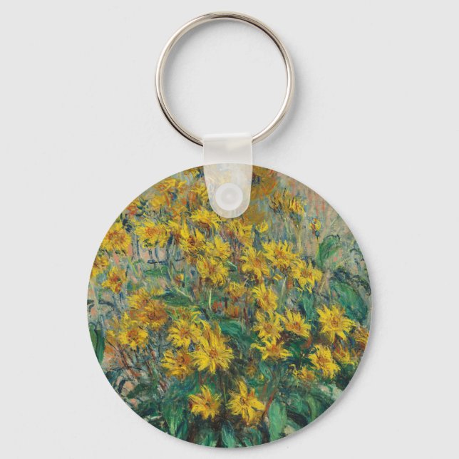 Jerusalem Artichoke Blume von Claude Monet Schlüsselanhänger (Vorderseite)