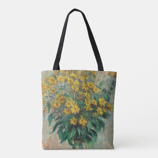 Jerusalem Artichoke Blume von Claude Monet Tasche (Rückseite)