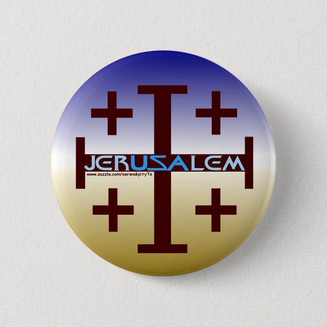 Jerusalem Cross Button (Vorderseite)