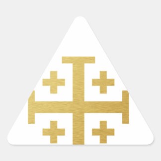 Jerusalem Cross - Gold Edition Dreieckiger Aufkleber