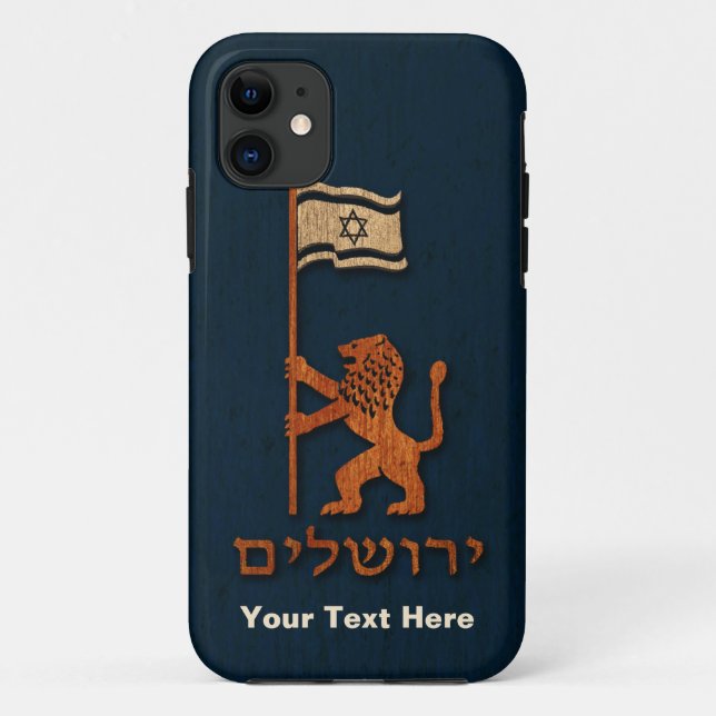 Jerusalem Day Löwe mit Fahne Case-Mate iPhone Hülle (Rückseite)