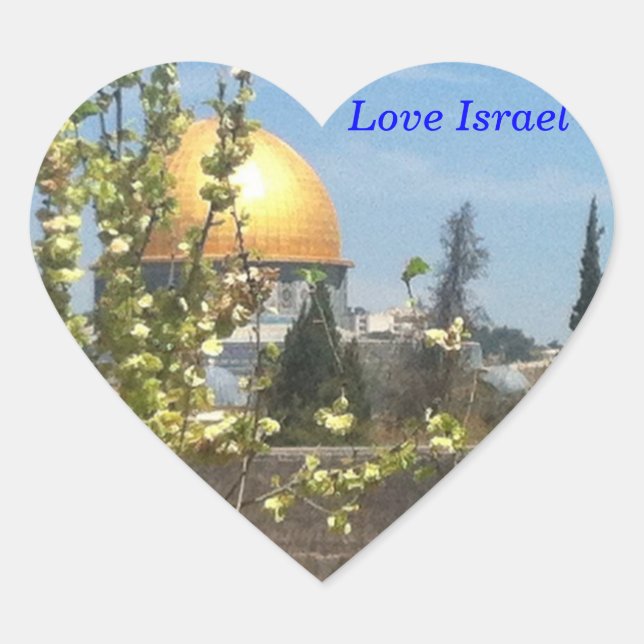 Jerusalem - Der Tempelberg Herz-Aufkleber (Vorderseite)