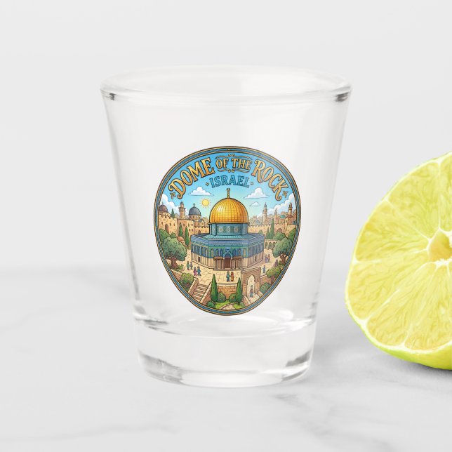 Jerusalem Felsendom Israel Schnapsglas (Vorderseite)