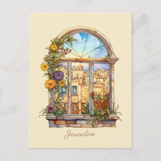 Jerusalem-Fenster Feiertagspostkarte