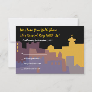 Jerusalem Heilige Stadt Bar Bat Mitzvah Antwortkar RSVP Karte