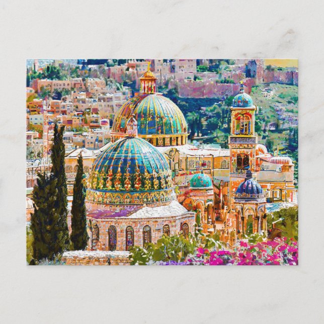 Jerusalem, Heilige Stadt Postkarte (Vorderseite)