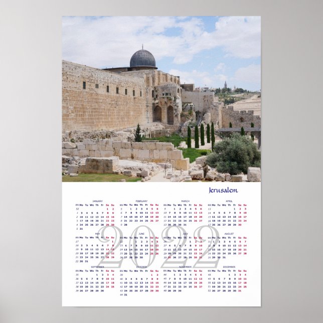 Jérusalem, Israël. Calendrier Poster 2022 (Devant)