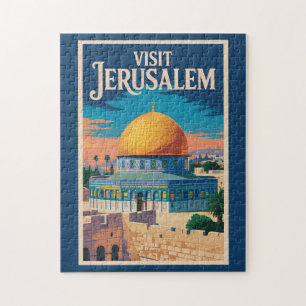 Jerusalem Israel Illustration Reise Kunst Vintage