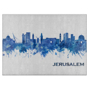 Jerusalem Israel Skyline Blue Schneidebrett