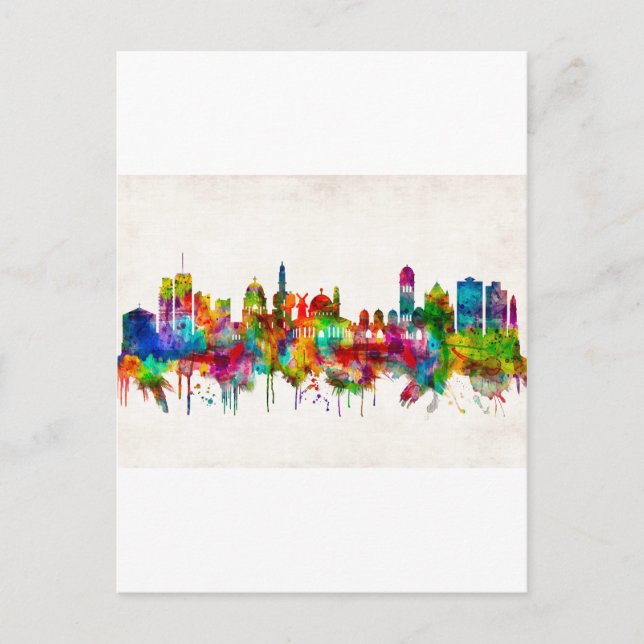 Jerusalem Israel Skyline Einladungspostkarte (Vorderseite)