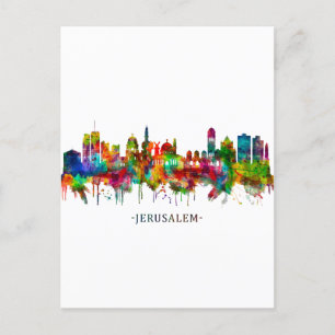 Jerusalem Israel Skyline Feiertagspostkarte