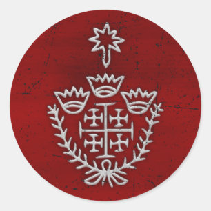 Jerusalem Knight Templar Kreuzfahrer Cross Deus Vu Runder Aufkleber
