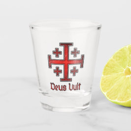 Jerusalem Knight Templar Kreuzfahrer Cross Deus Vu Schnapsglas