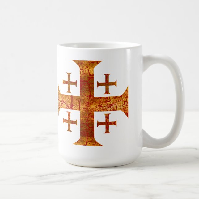 Jerusalem-Kreuz, beunruhigt Kaffeetasse (Rechts)