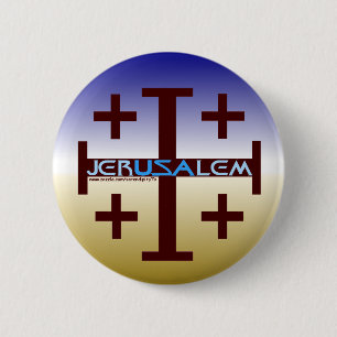 Jerusalem-Kreuz Button