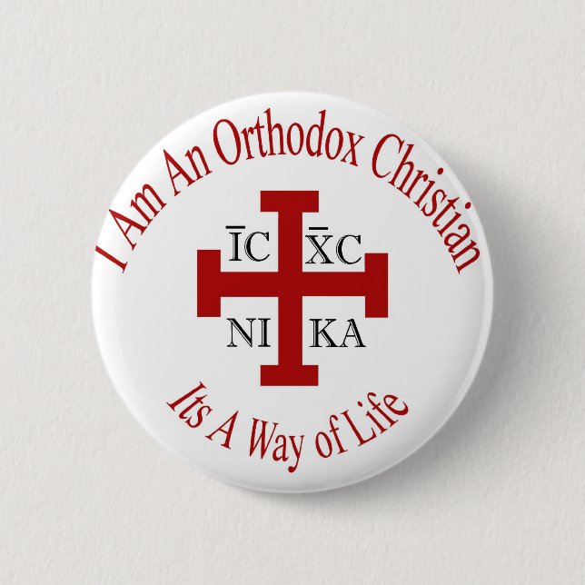 Jerusalem-Kreuz-Lebensart Button (Vorderseite)