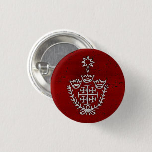 Jerusalem-Kreuz-Pilger-Tattoo-Stempel rot Button