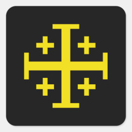 Jerusalem-Kreuz Quadratischer Aufkleber
