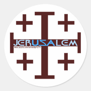 Jerusalem-Kreuz Runder Aufkleber