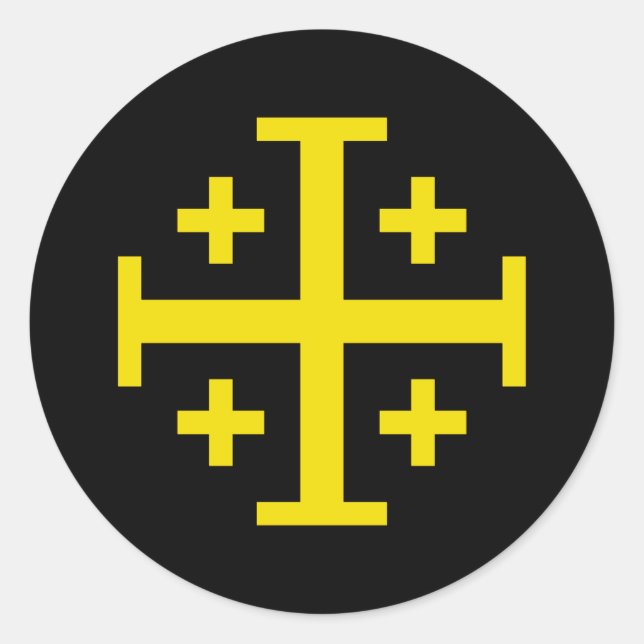 Jerusalem-Kreuz Runder Aufkleber (Vorderseite)