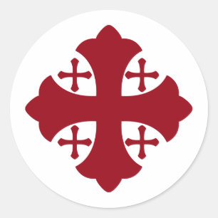 Jerusalem-Kreuz Runder Aufkleber