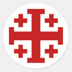 Jerusalem-Kreuz Runder Aufkleber