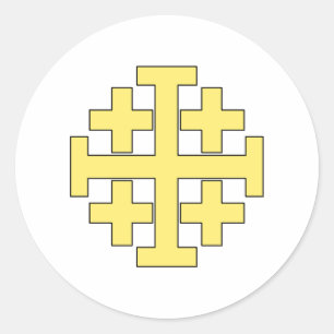 Jerusalem-Kreuz Runder Aufkleber
