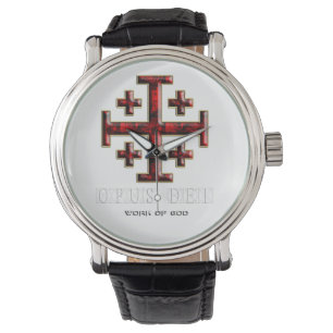 Jerusalem Kreuz - ver 1 - Opus Dei - Schwarz Armbanduhr