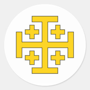 Jerusalem-Kreuzaufkleber Runder Aufkleber