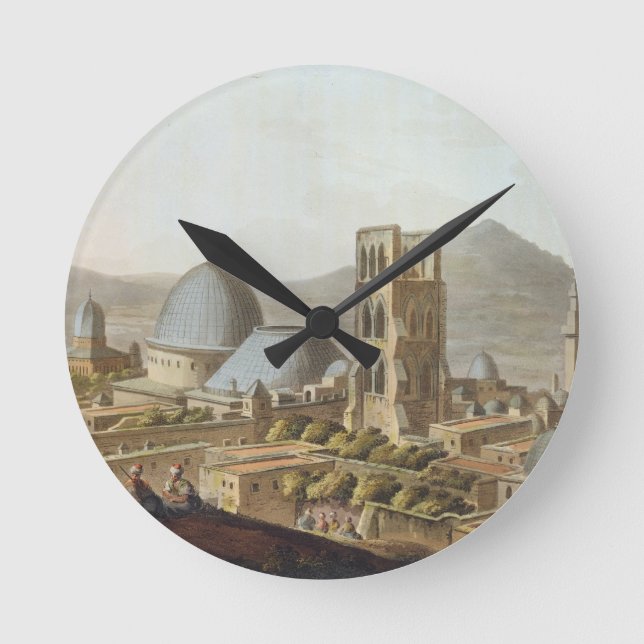 Jerusalem mit der Kirche des heiligen Sepulchre, p Runde Wanduhr (Vorderseite)