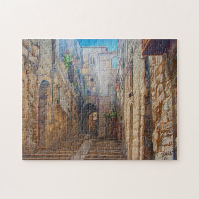 Jerusalem Old Street David City Israel Fine Art Ar (Horizontal)