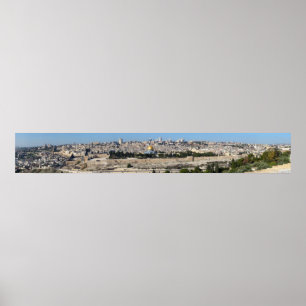 Jerusalem Panorama aus dem Berg der Oliven Poster