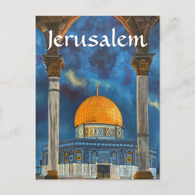 Jerusalem Tempel Berg Israel Postkarte (Vorderseite)