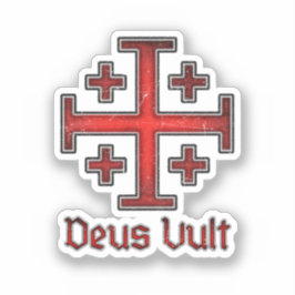 Jerusalem Tempelritter Kreuzfahrer Kreuz Deus Vult Aufkleber