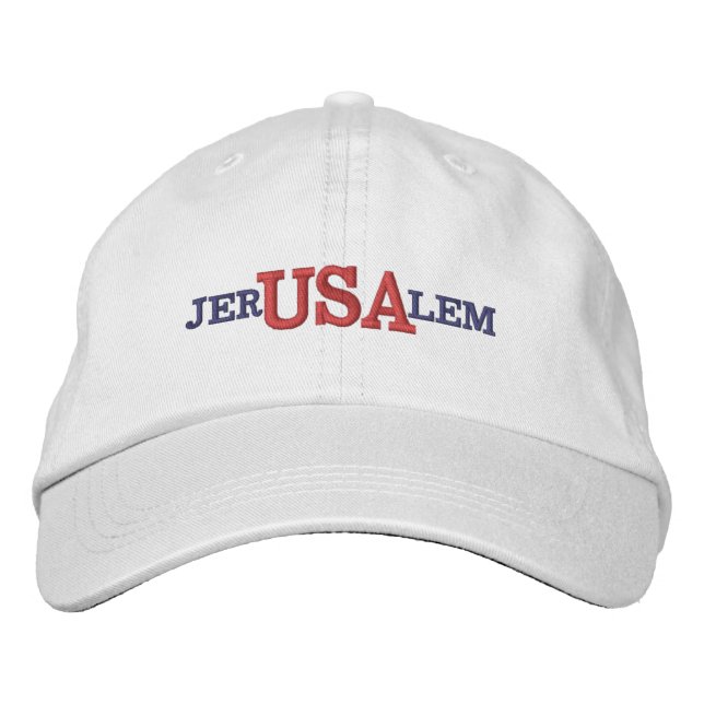 Jerusalem USA Bestickte Baseballkappe (Vorderseite)