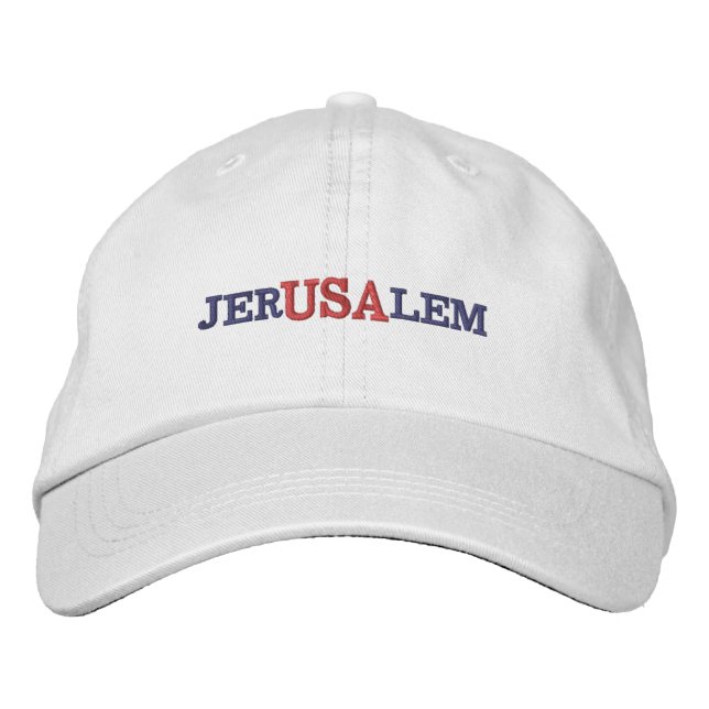 Jerusalem USA Bestickte Baseballkappe (Vorderseite)