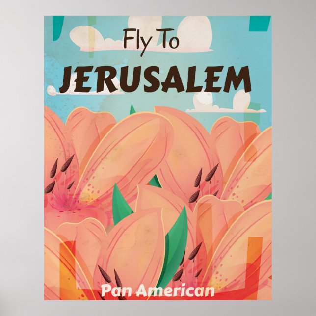 Jerusalem Vintage Travel Poster (Vorne)