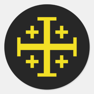Jerusalemkreuz Runder Aufkleber