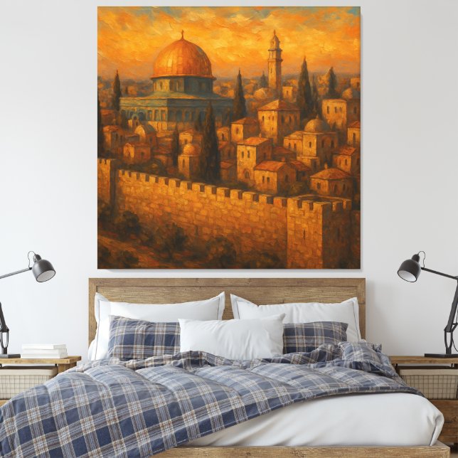Jerusalems ewiger Splendor Leinwanddruck (Insitu (Schlafzimmer))