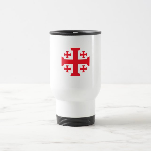 Jeruslam Templar Crusader Cross Travel Mug Reisebecher (Mittel)