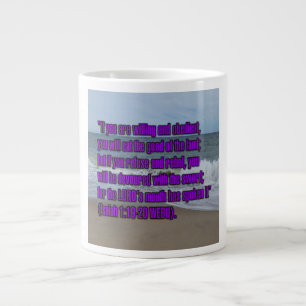 Jesaja 1:19-20 WEBU Mug Jumbo-Tasse