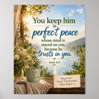 Jesaja 26:3 ESV Inspirierendes Bibelvers Poster