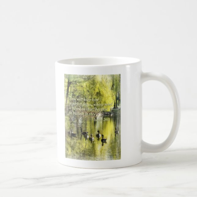 Jesaja 26-3 Thou verwelken behalten ihn im Kaffeetasse (Rechts)