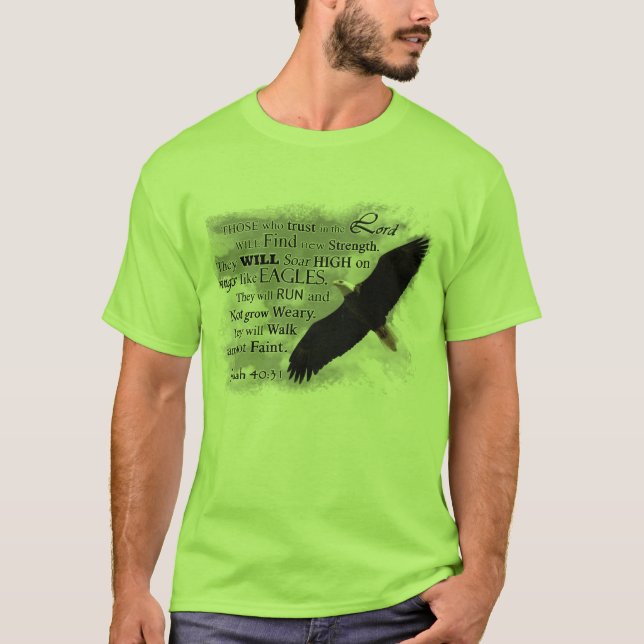 Jesaja-40:31 Flügel mögen Adler T-Shirt (Vorderseite)