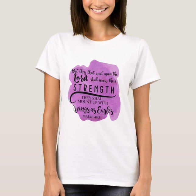 Jesaja-40:31 KJV aber sie diese Wartezeit nach dem T-Shirt (Vorderseite)